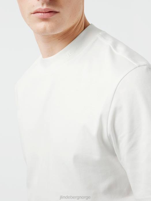 J.Lindeberg menn ess t-skjorte med falsk hals hvit klær F8642146