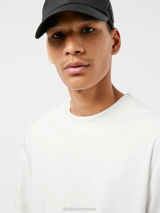 J.Lindeberg menn ess t-skjorte med falsk hals hvit klær F8642155