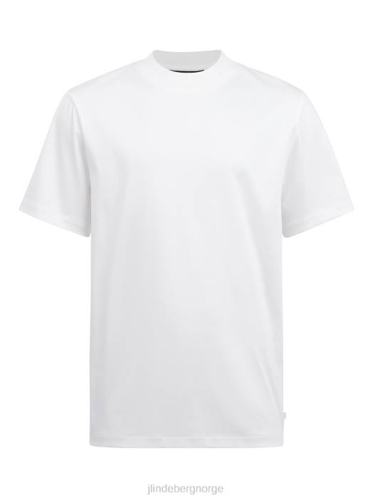 J.Lindeberg menn ess t-skjorte med falsk hals hvit klær F8642155