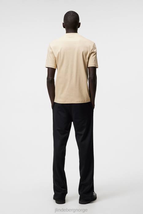J.Lindeberg menn ess t-skjorte med falsk hals safari beige klær F864973