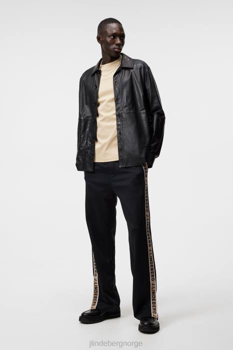 J.Lindeberg menn ess t-skjorte med falsk hals safari beige klær F864973