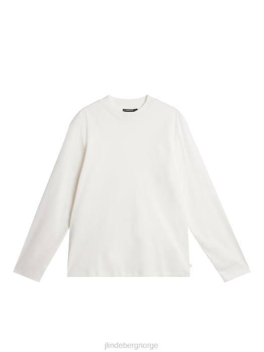 J.Lindeberg menn ess t-skjorte med lange ermer med høy hals hvit klær F864937