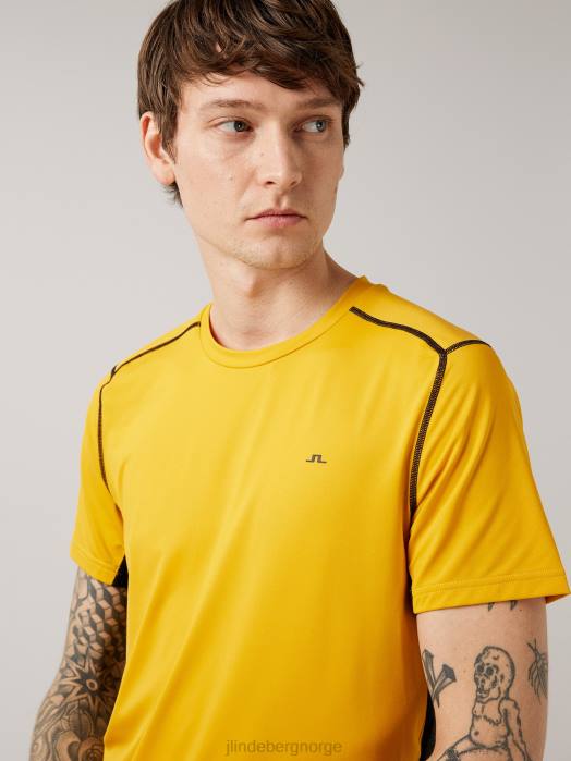 J.Lindeberg menn link kompresjon t-skjorte mango mojito klær F8642154