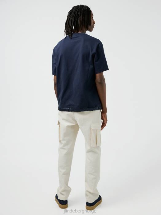 J.Lindeberg menn ross hybrid t-skjorte marinen klær F8642144