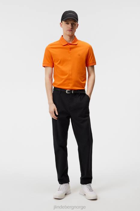 J.Lindeberg menn rubi slim polo russet oransje klær F864953