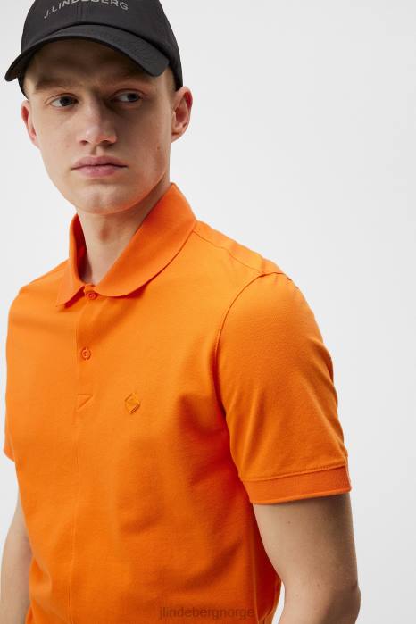 J.Lindeberg menn rubi slim polo russet oransje klær F864953
