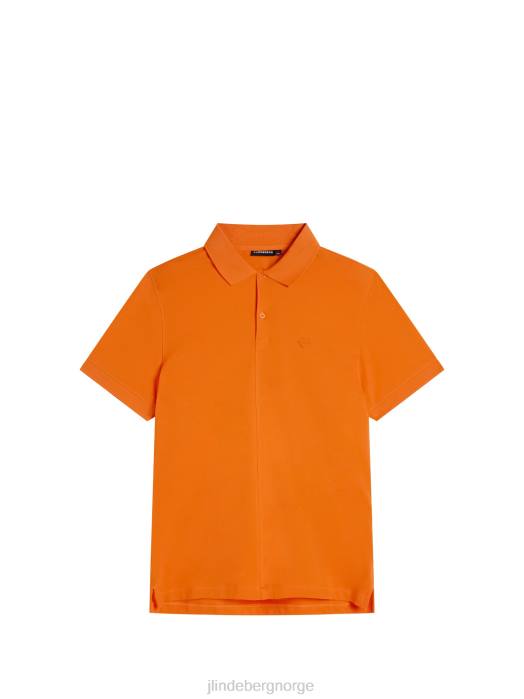 J.Lindeberg menn rubi slim polo russet oransje klær F864953