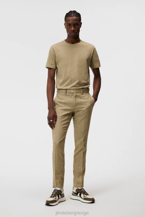 J.Lindeberg menn side basic t-skjorte i bomull aloe klær F864947