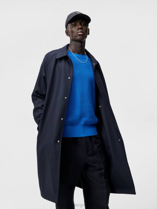 J.Lindeberg menn Paxton raglan ullkåpe marinen klær F864930