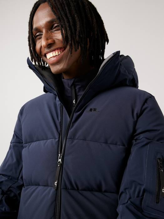 J.Lindeberg menn adler dun skijakke marinen klær F8642484