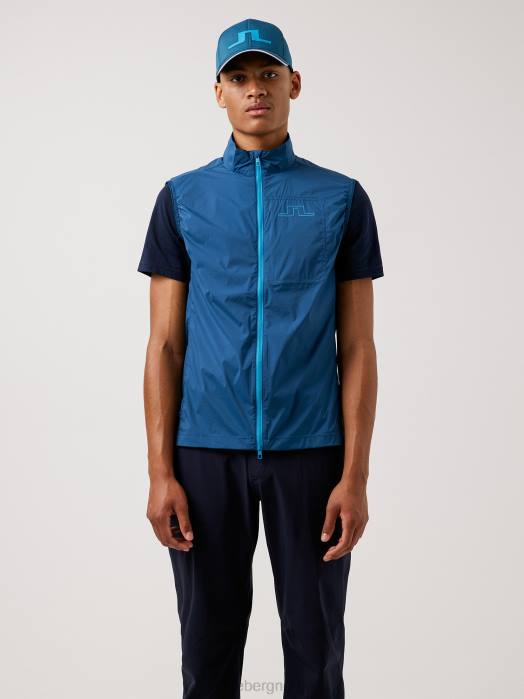 J.Lindeberg menn ask lett pakkbar golfvest majolica blå klær F8642493