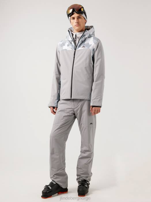 J.Lindeberg menn base camp skijakke grå camo klær F8642476