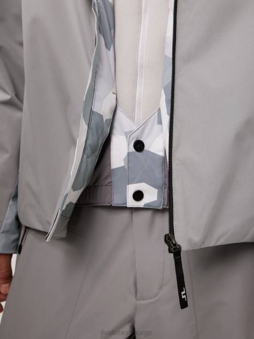 J.Lindeberg menn base camp skijakke grå camo klær F8642476