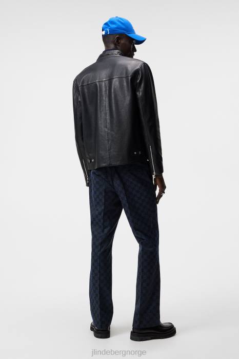 J.Lindeberg menn boris biker jakke svart klær F864931