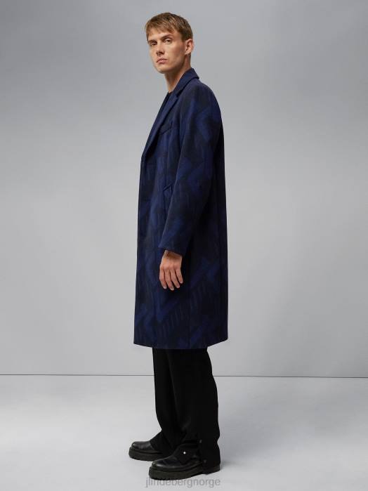 J.Lindeberg menn burke geo coat marinen klær F8642405