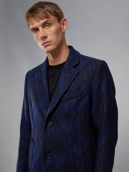 J.Lindeberg menn burke geo coat marinen klær F8642405