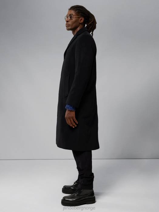 J.Lindeberg menn burke ull kashmir frakk svart klær F8642400