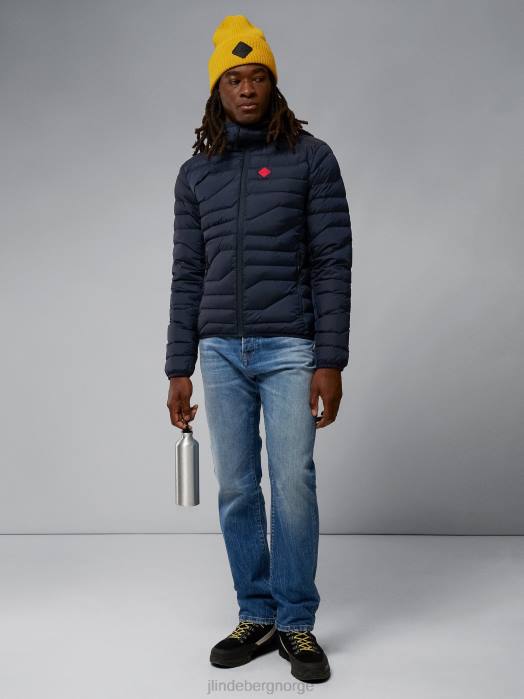 J.Lindeberg menn cliff light dunjakke med hette marinen klær F8642433