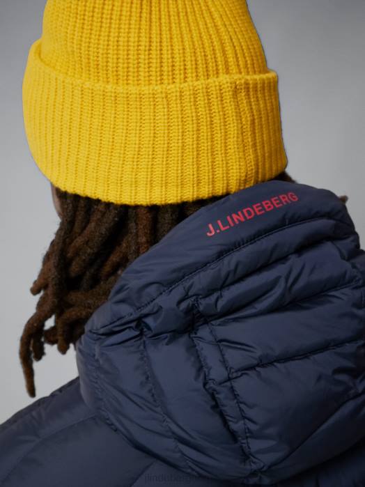 J.Lindeberg menn cliff light dunjakke med hette marinen klær F8642433