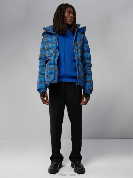 J.Lindeberg menn dunjakke med kuletrykk bro virvle blå klær F8642436