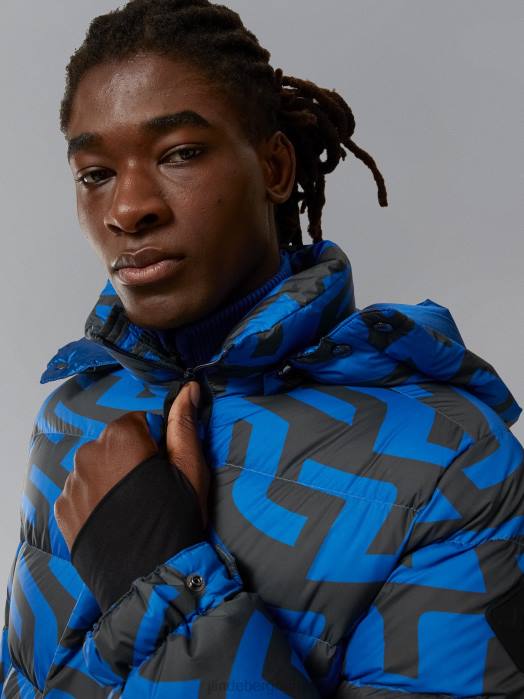 J.Lindeberg menn dunjakke med kuletrykk bro virvle blå klær F8642436