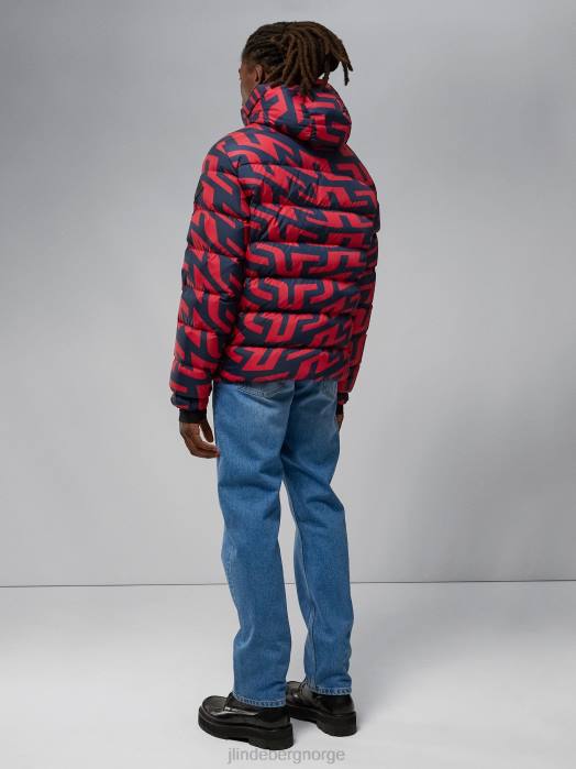 J.Lindeberg menn dunjakke med kuletrykk bro virvle rød klær F8642435