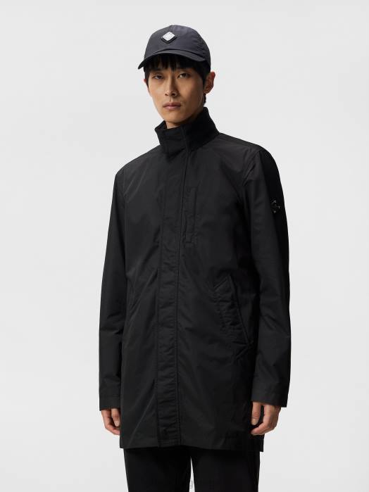 J.Lindeberg menn frotté poly coat svart klær F864927