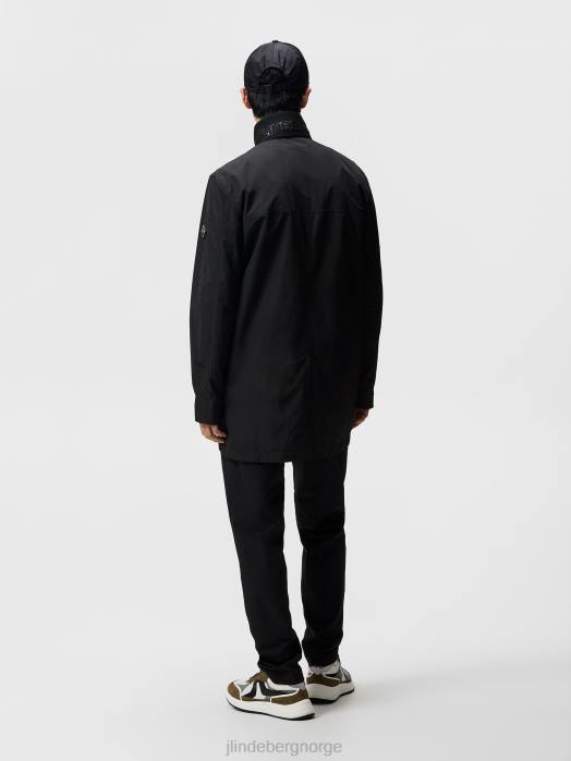 J.Lindeberg menn frotté poly coat svart klær F864927