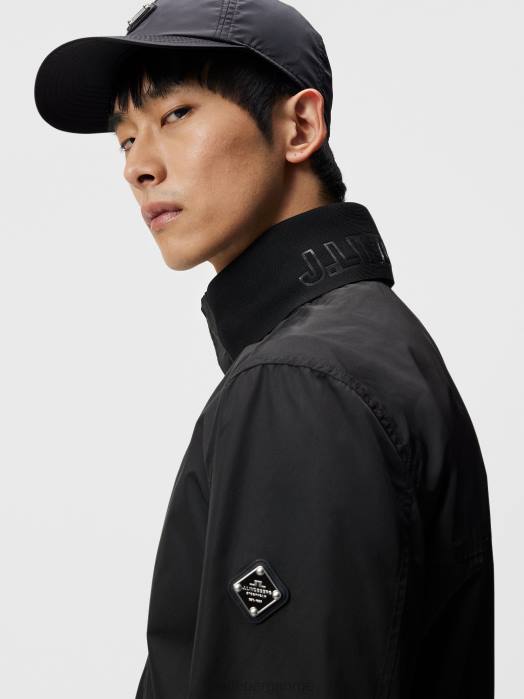 J.Lindeberg menn frotté poly coat svart klær F864927