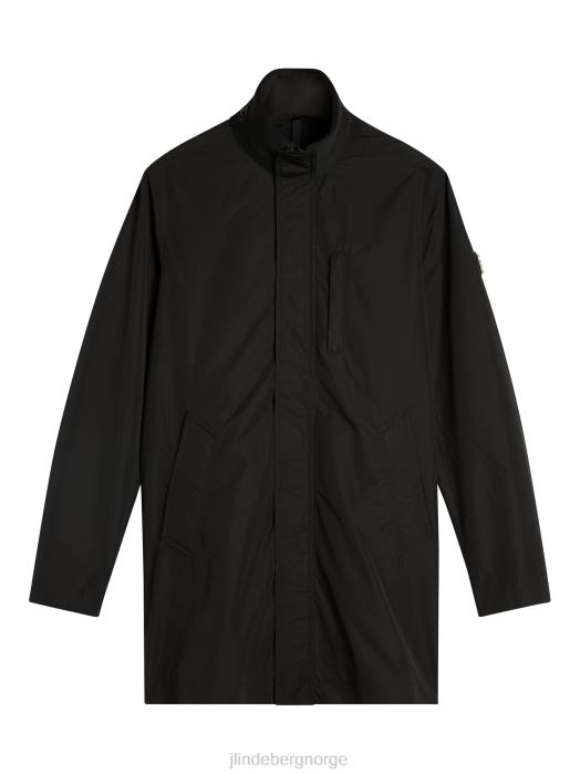 J.Lindeberg menn frotté poly coat svart klær F864927