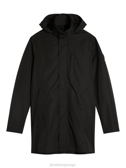 J.Lindeberg menn frotté poly coat svart klær F864927