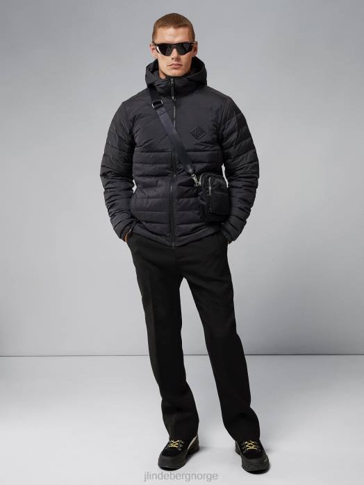 J.Lindeberg menn hybrid tekst dunjakke svart klær F8642438