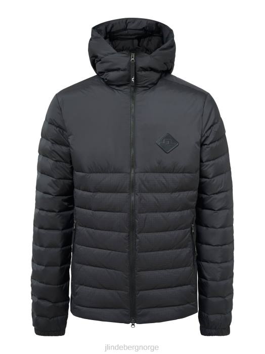 J.Lindeberg menn hybrid tekst dunjakke svart klær F8642438