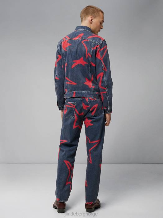 J.Lindeberg menn jad printet stjerner jakke marinen klær F8642402