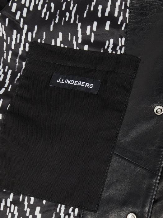 J.Lindeberg menn lenox overskjorte i skinn svart klær F8642469