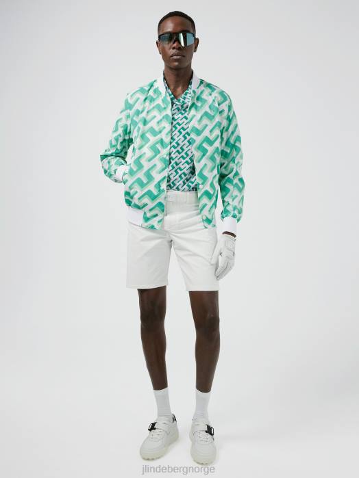 J.Lindeberg menn lux trykt bombefly grønt 3d-bromonogram klær F8642451