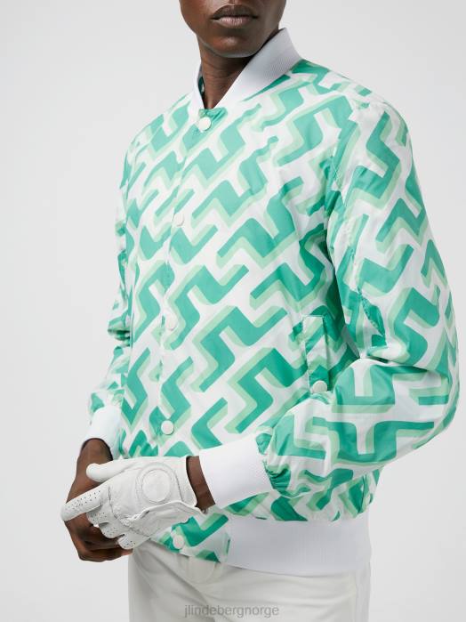 J.Lindeberg menn lux trykt bombefly grønt 3d-bromonogram klær F8642451