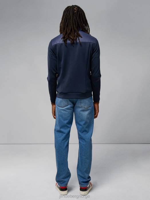 J.Lindeberg menn quilt hybrid jakke marinen klær F8642424