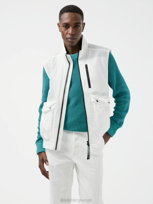 J.Lindeberg menn raufa crinkle vest hvit klær F8642452