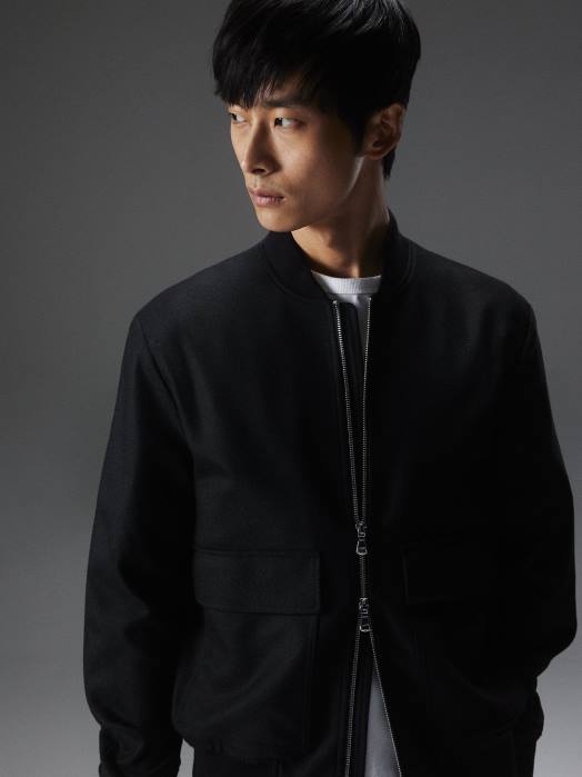 J.Lindeberg menn thom ull twill bombefly svart klær F8642378