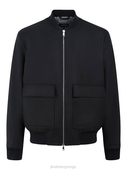 J.Lindeberg menn thom ull twill bombefly svart klær F8642378