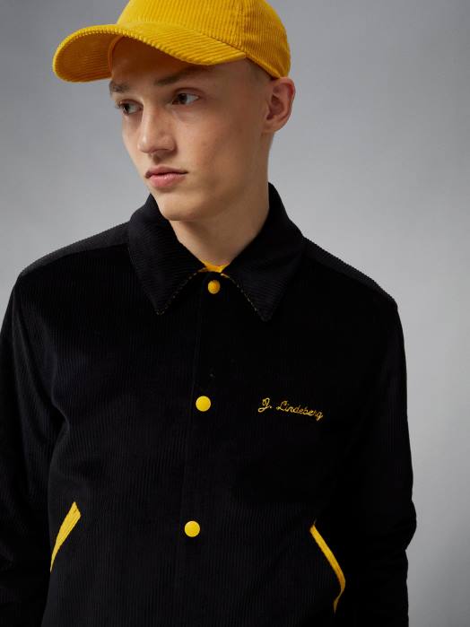 J.Lindeberg menn varez logo varsity jakke svart klær F8642404