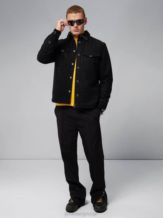 J.Lindeberg menn vendbar overskjorte med stor bro svart klær F8642427