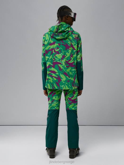 J.Lindeberg menn aerial pro print skalljakke canimol grønn klær F8641284