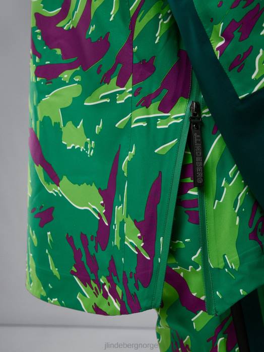 J.Lindeberg menn aerial pro print skalljakke canimol grønn klær F8641284