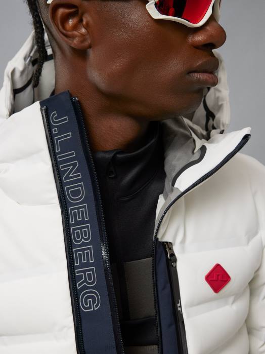 J.Lindeberg menn orbit hybrid dunjakke hvit klær F8641299