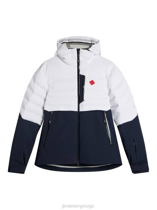 J.Lindeberg menn orbit hybrid dunjakke hvit klær F8641299