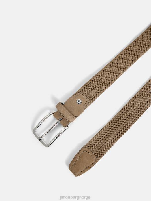 J.Lindeberg menn ben flettet elastisk belte safari beige tilbehør F8641281