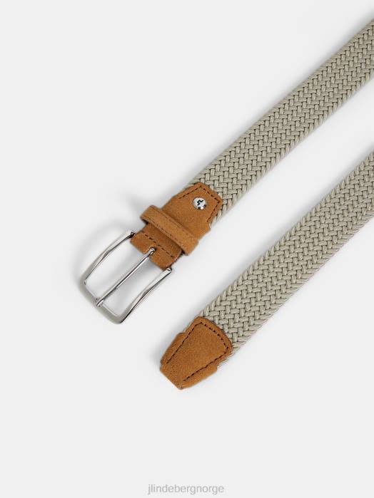 J.Lindeberg menn ben flettet elastisk belte østersgrå tilbehør F8641247